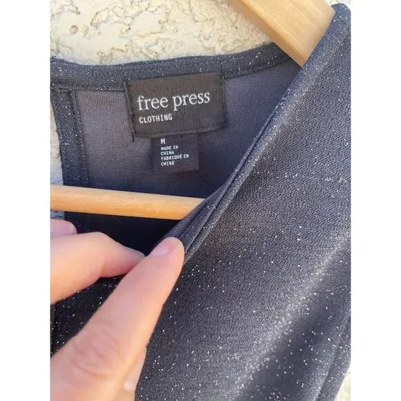 NWT Women's Free Press Sleeveless Sparkly Grey Dress  - Medium - Picture 4 of 7